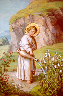 Das Jesuskind gie�t Blumen: Josef Kastner (1844 -1923), 1,20 m hoch, 0.49 m breit