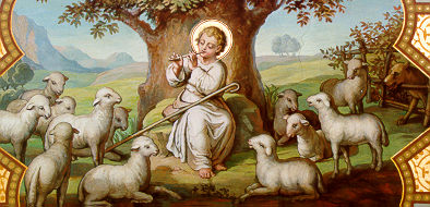 Jesus als Hirte einer Schafherde: Josef Kastner (1844 -1923)